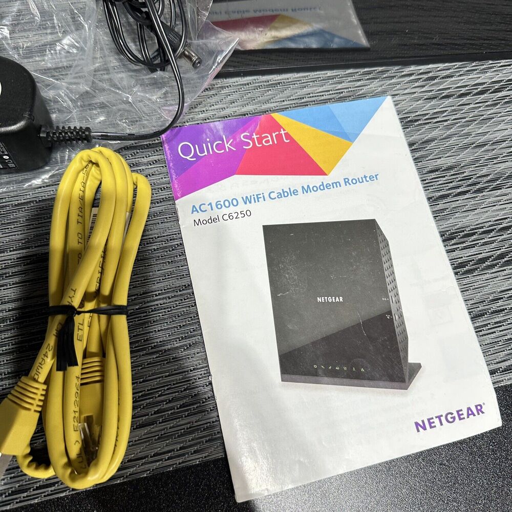 NETGEAR AC1600 Wifi Cable Modem Router C6250 - Black - Picture 2 of 7